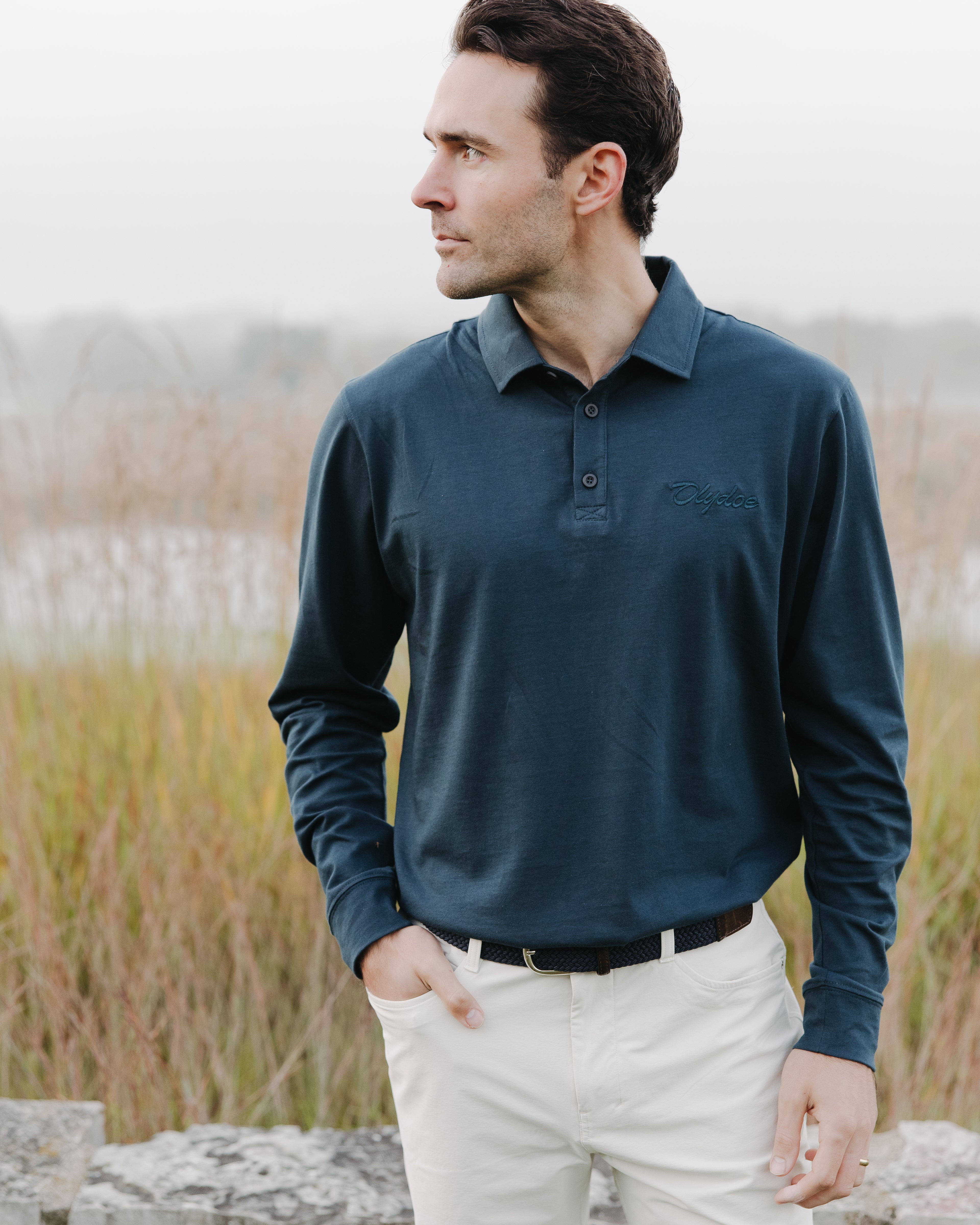 Long-Sleeve Supima® Polo - Olydoe Golf
