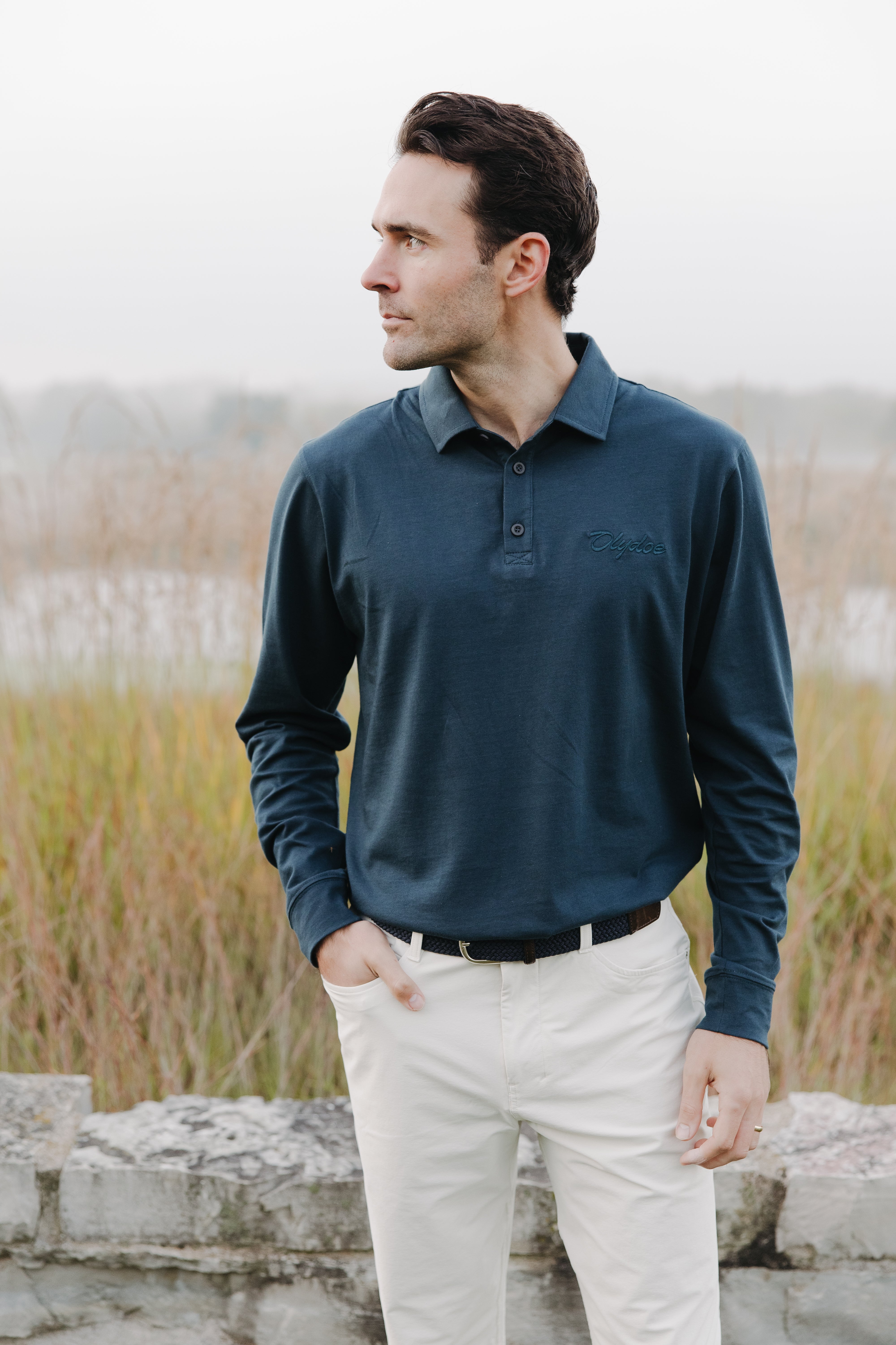 Long-Sleeve Supima® Polo - Olydoe Golf
